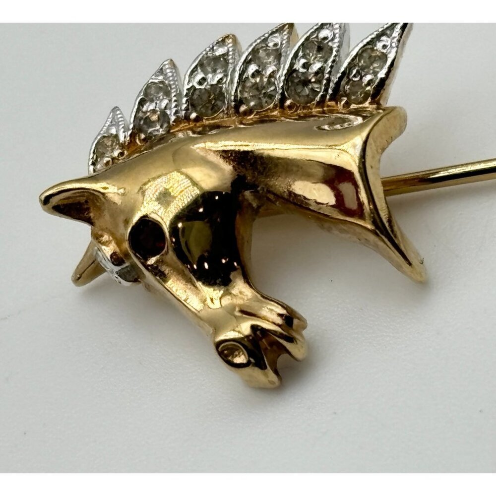 1960s Panetta Pave Rhinestone Crystal Horse Head Stick Pin-Signed-RARE-NOS - Picture 7 of 10